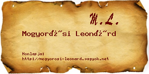 Mogyorósi Leonárd névjegykártya