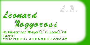 leonard mogyorosi business card